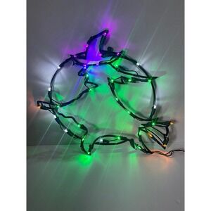 Vickerman Witch Window Sculpture Silhouette 35 LED Lights Halloween Decor 15.9H